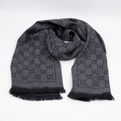 GG Wool Scarf Grey & Black