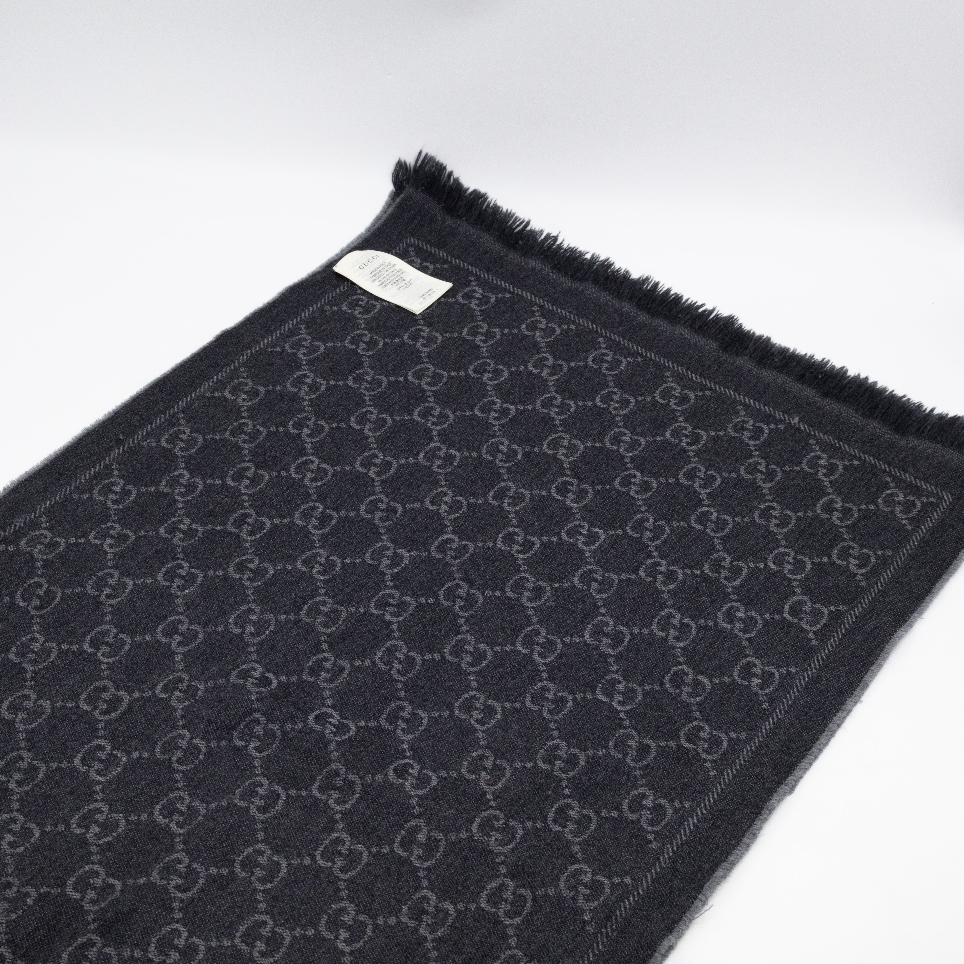 GG Wool Scarf Grey & Black