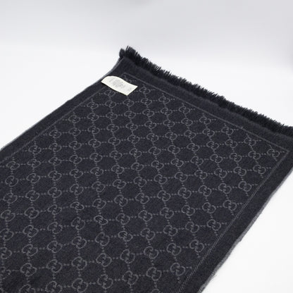 GG Wool Scarf Grey & Black