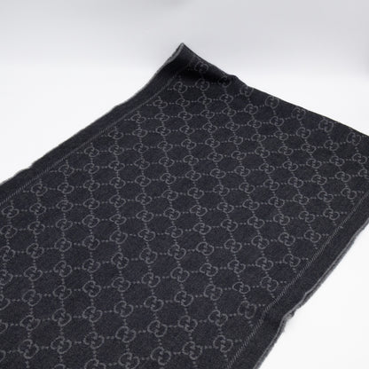 GG Wool Scarf Grey & Black