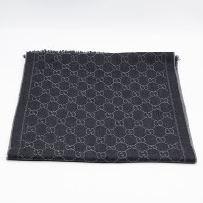 GG Wool Scarf Grey & Black