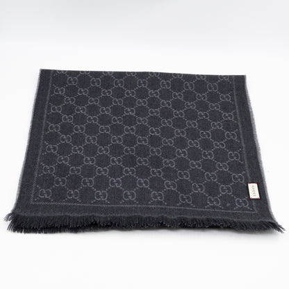 GG Wool Scarf Grey & Black