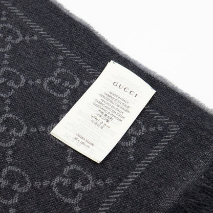 GG Wool Scarf Grey & Black
