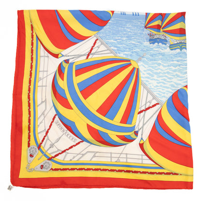 Silk Scarf 90 Spinnakers Red Yellow Blue