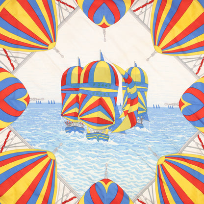 Silk Scarf 90 Spinnakers Red Yellow Blue