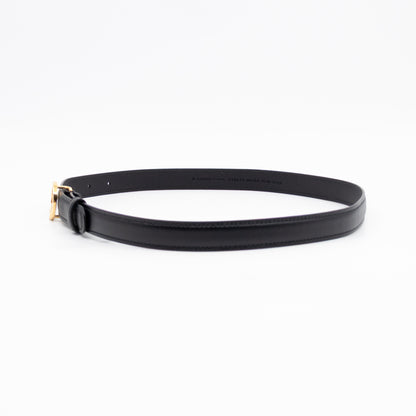 Blondie Thin Belt Black Leather 75 cm