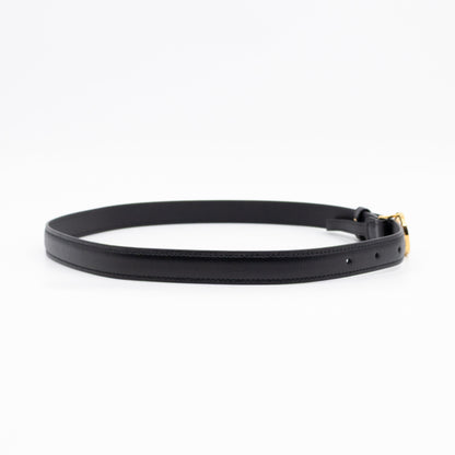 Blondie Thin Belt Black Leather 75 cm