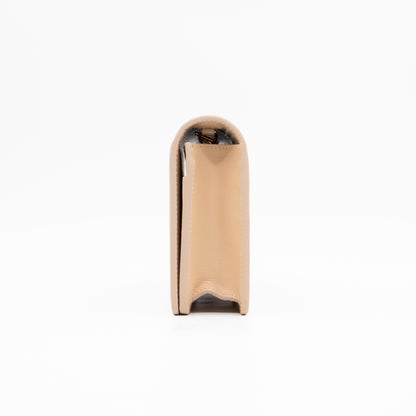 Petite Chain Wallet Beige Leather