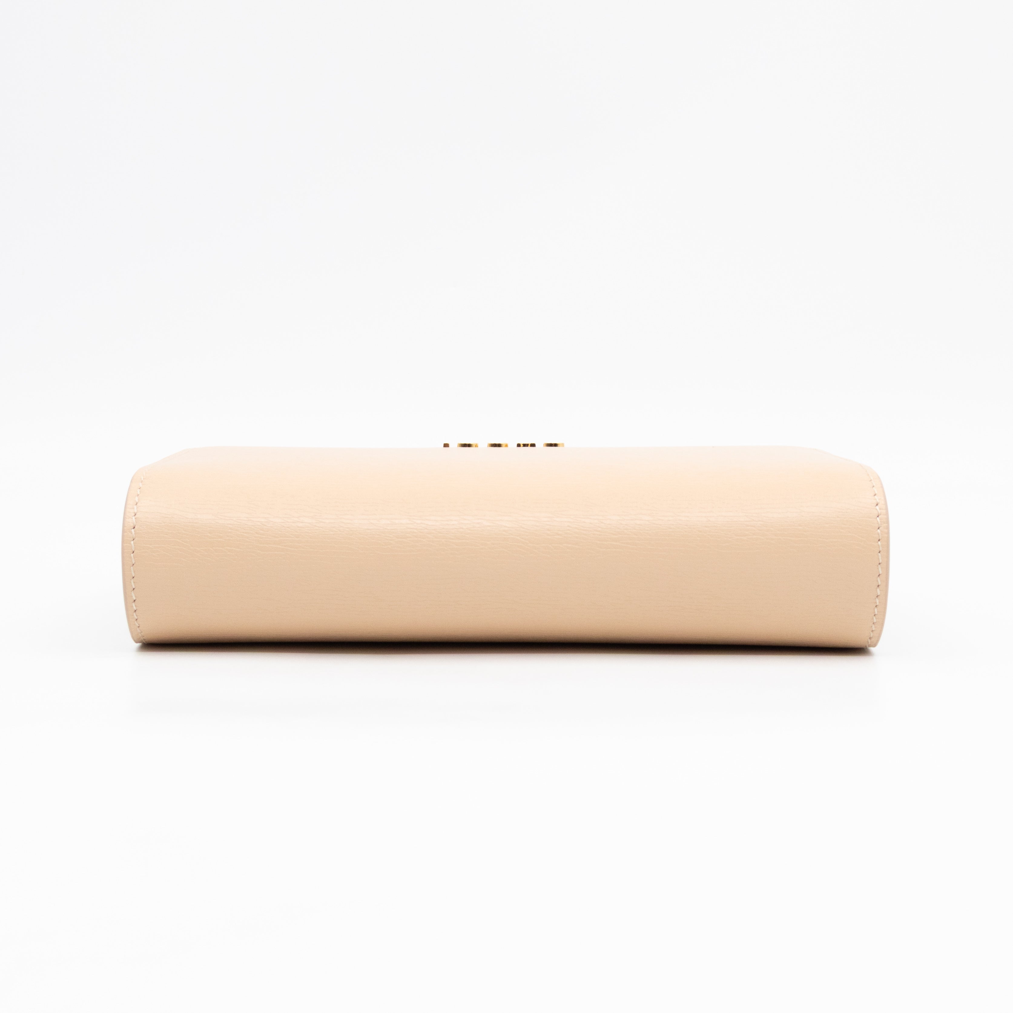 Petite Chain Wallet Beige Leather