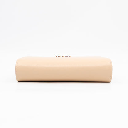 Petite Chain Wallet Beige Leather
