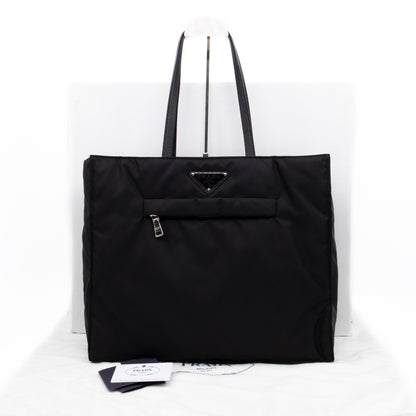 Front Pocket Tote Tessuto Nylon Black