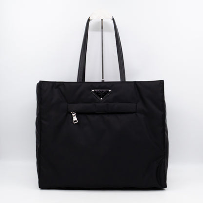 Front Pocket Tote Tessuto Nylon Black