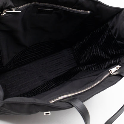 Front Pocket Tote Tessuto Nylon Black