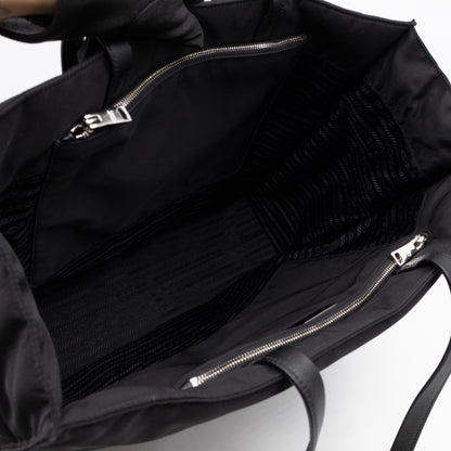 Front Pocket Tote Tessuto Nylon Black