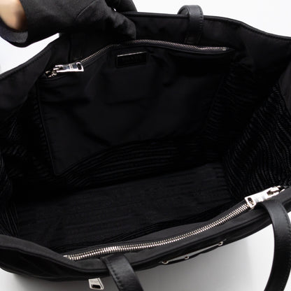 Front Pocket Tote Tessuto Nylon Black