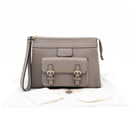 Edith Small Pouch Grey Leather