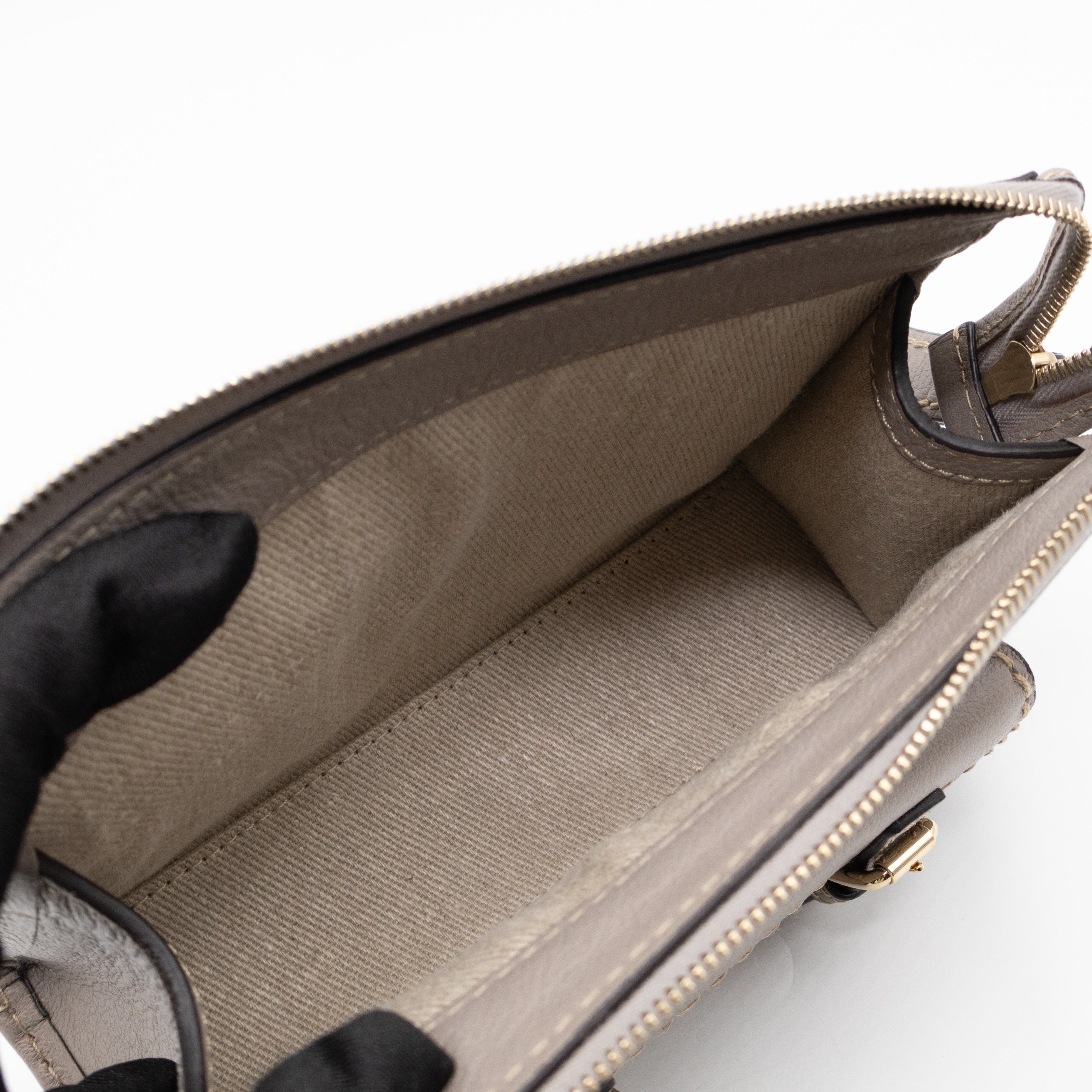 Edith Small Pouch Grey Leather