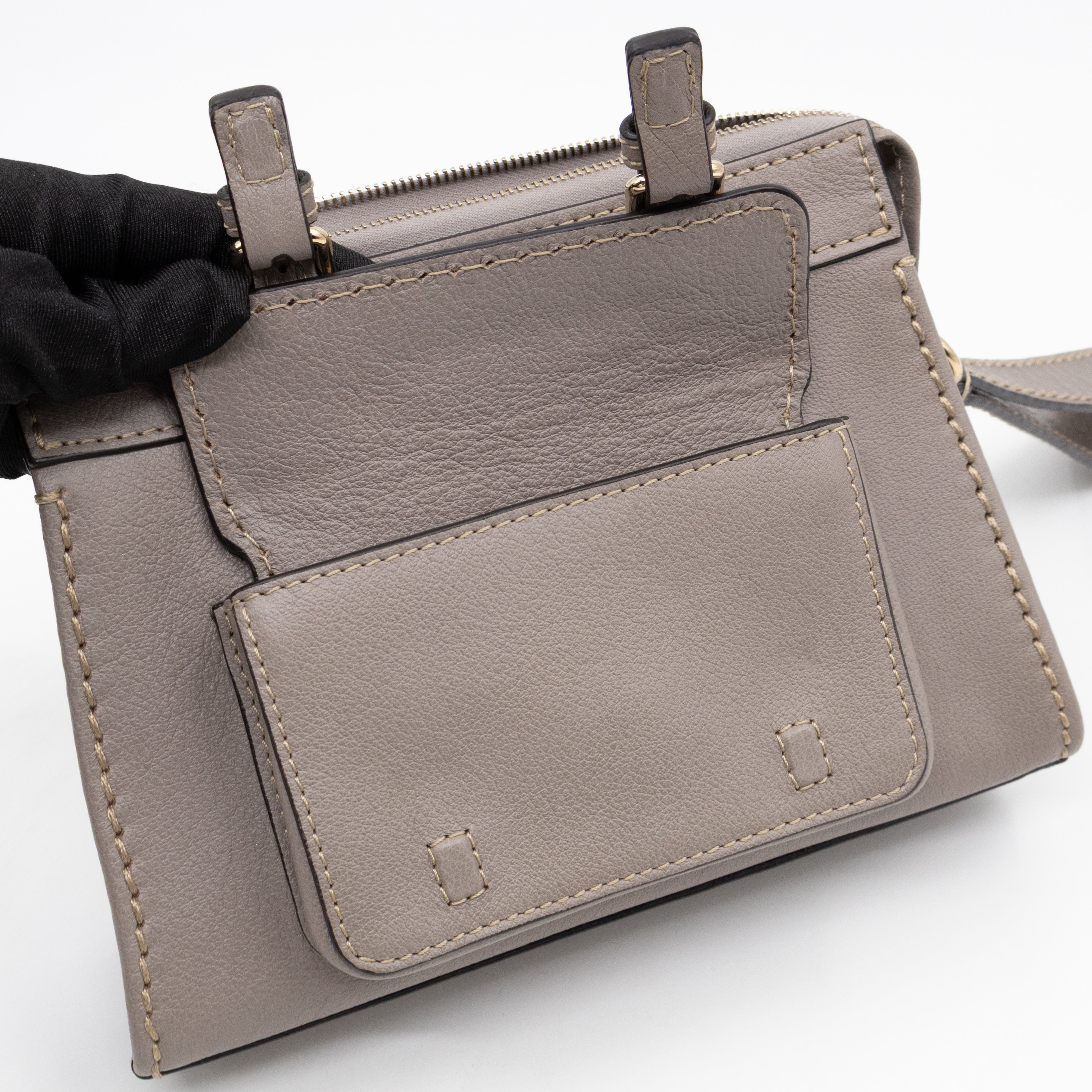 Edith Small Pouch Grey Leather