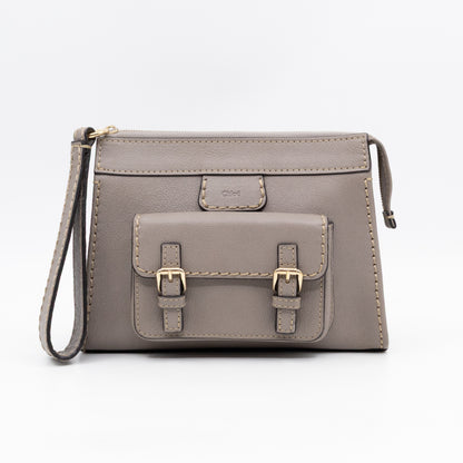 Edith Small Pouch Grey Leather