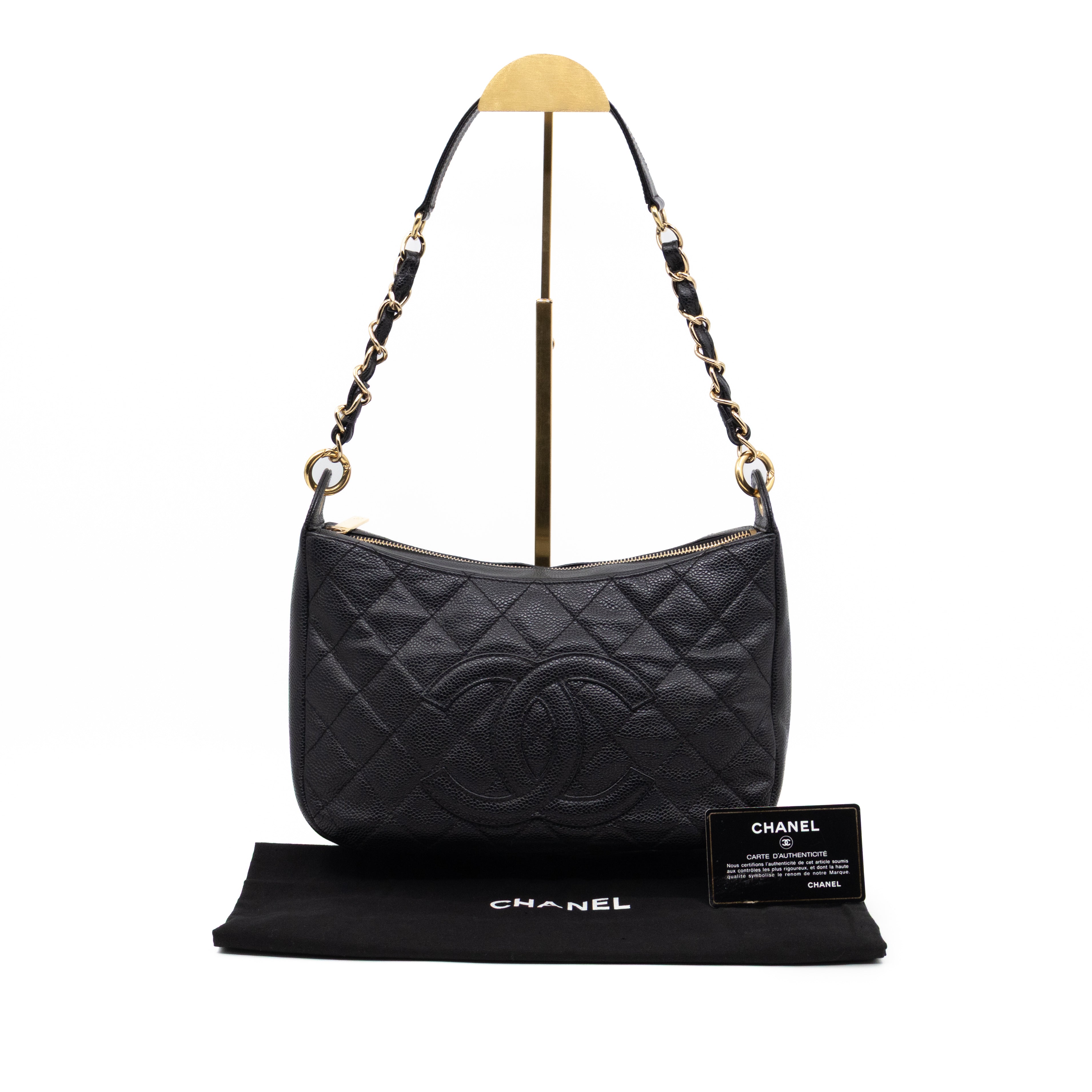 Timeless CC Half Moon Hobo Bag Black Caviar Leather