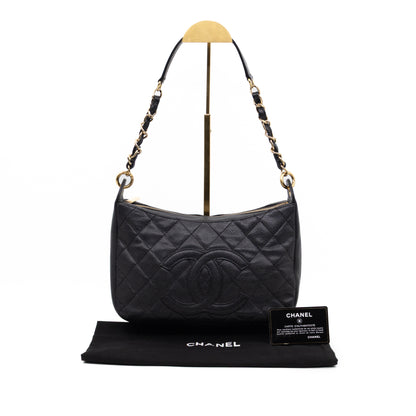 Timeless CC Half Moon Hobo Bag Black Caviar Leather
