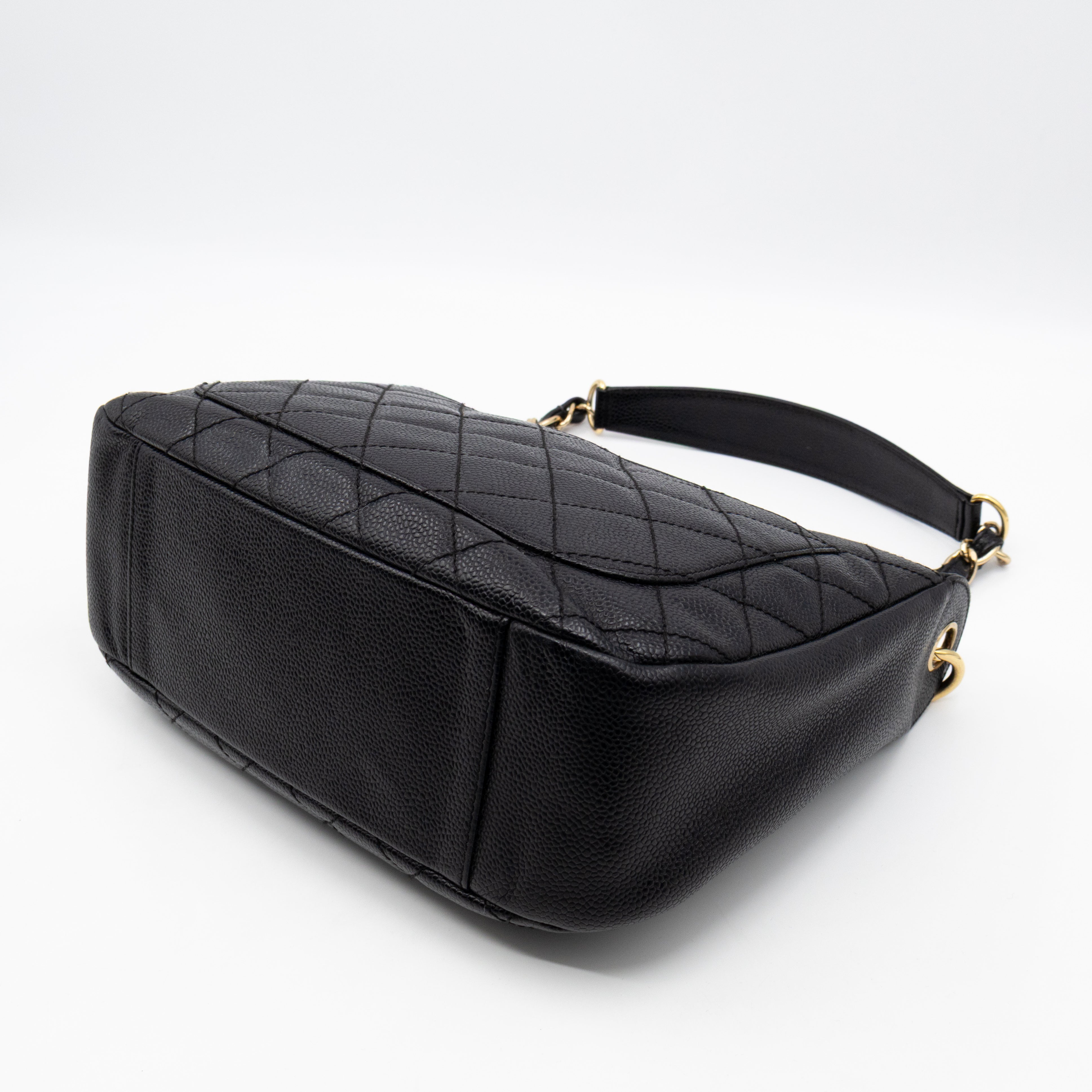 Timeless CC Half Moon Hobo Bag Black Caviar Leather