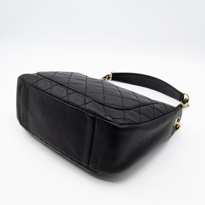 Timeless CC Half Moon Hobo Bag Black Caviar Leather