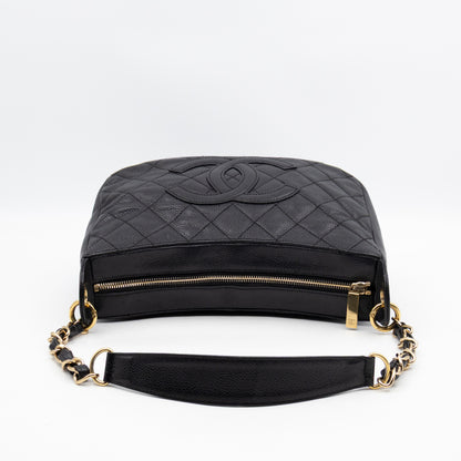 Timeless CC Half Moon Hobo Bag Black Caviar Leather