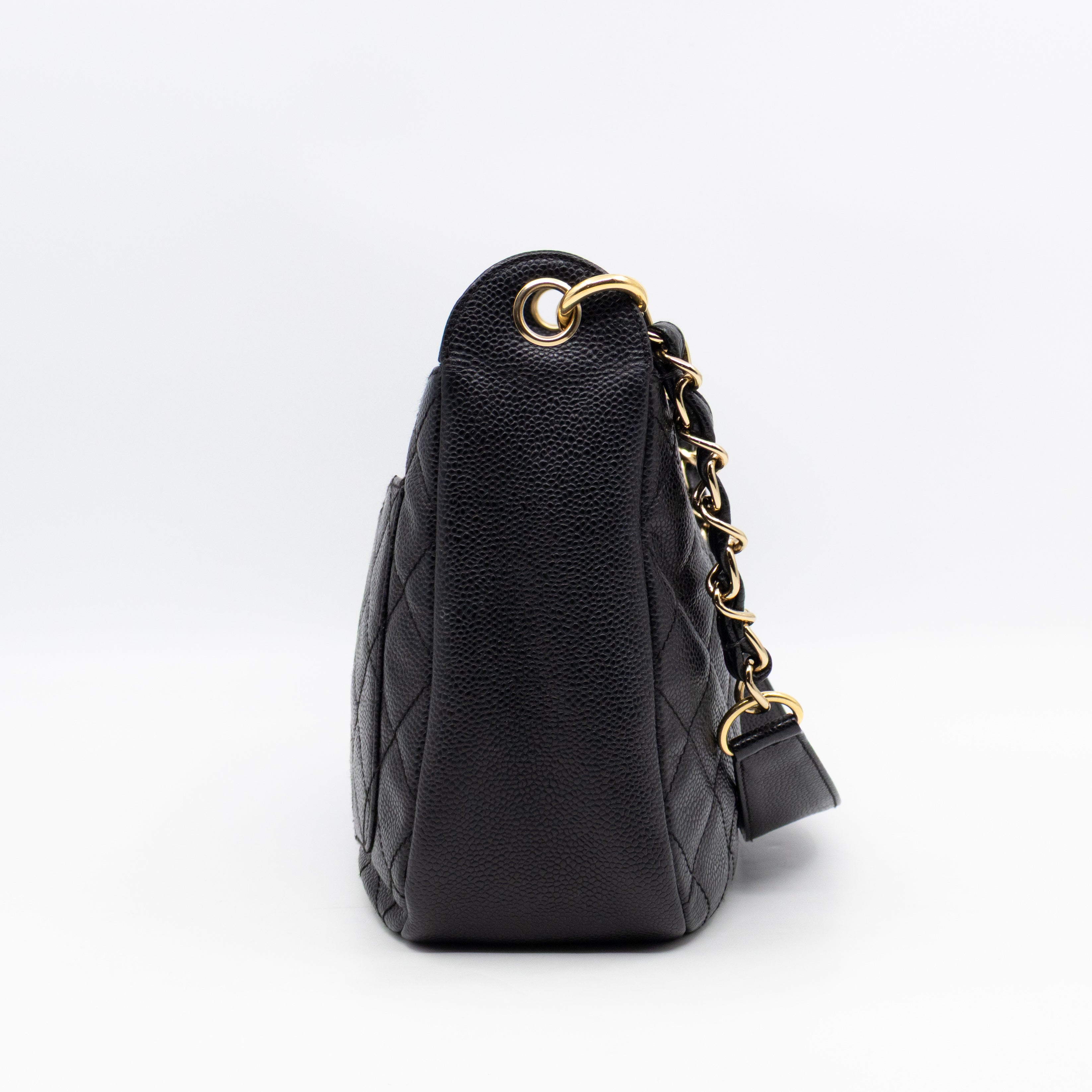 Timeless CC Half Moon Hobo Bag Black Caviar Leather