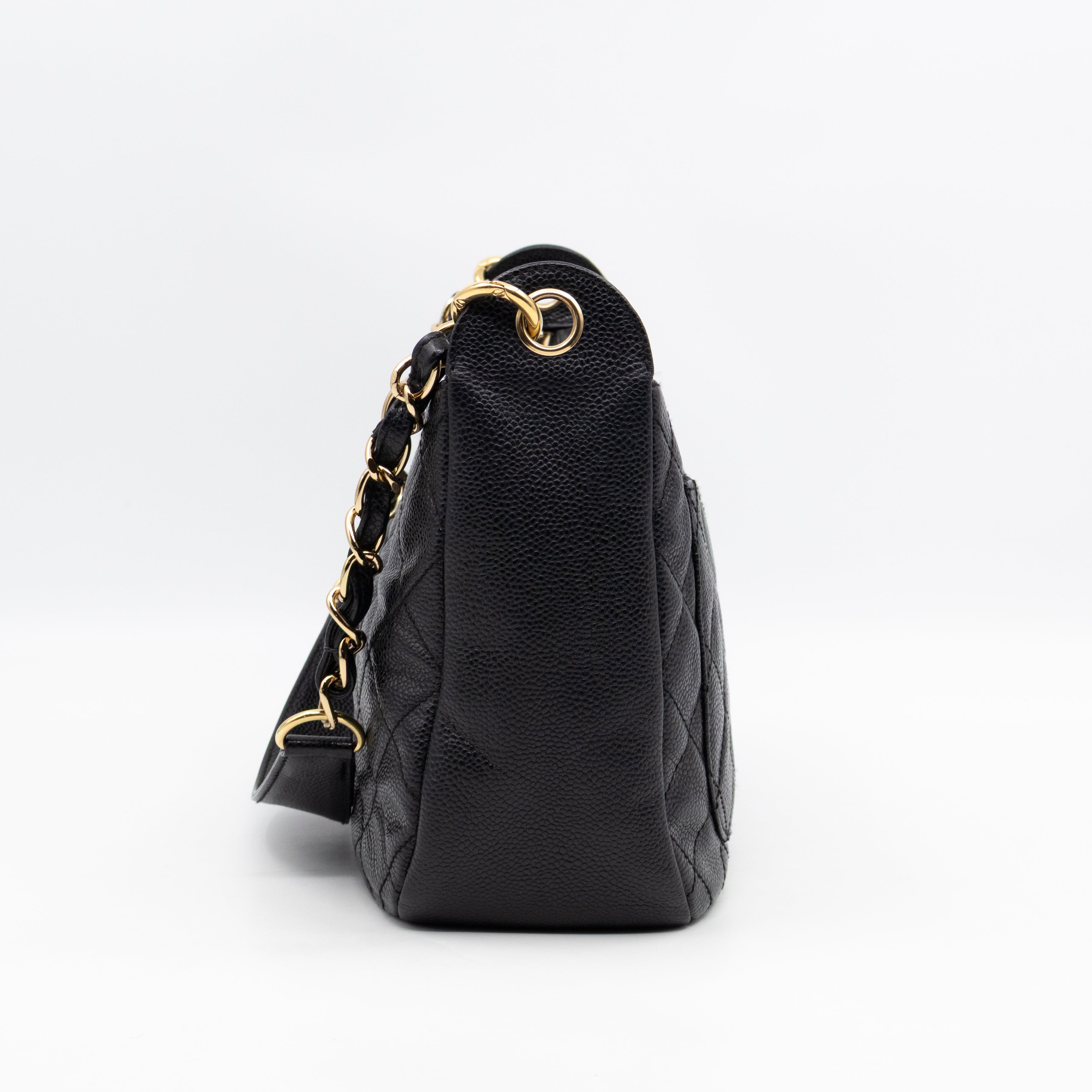 Timeless CC Half Moon Hobo Bag Black Caviar Leather