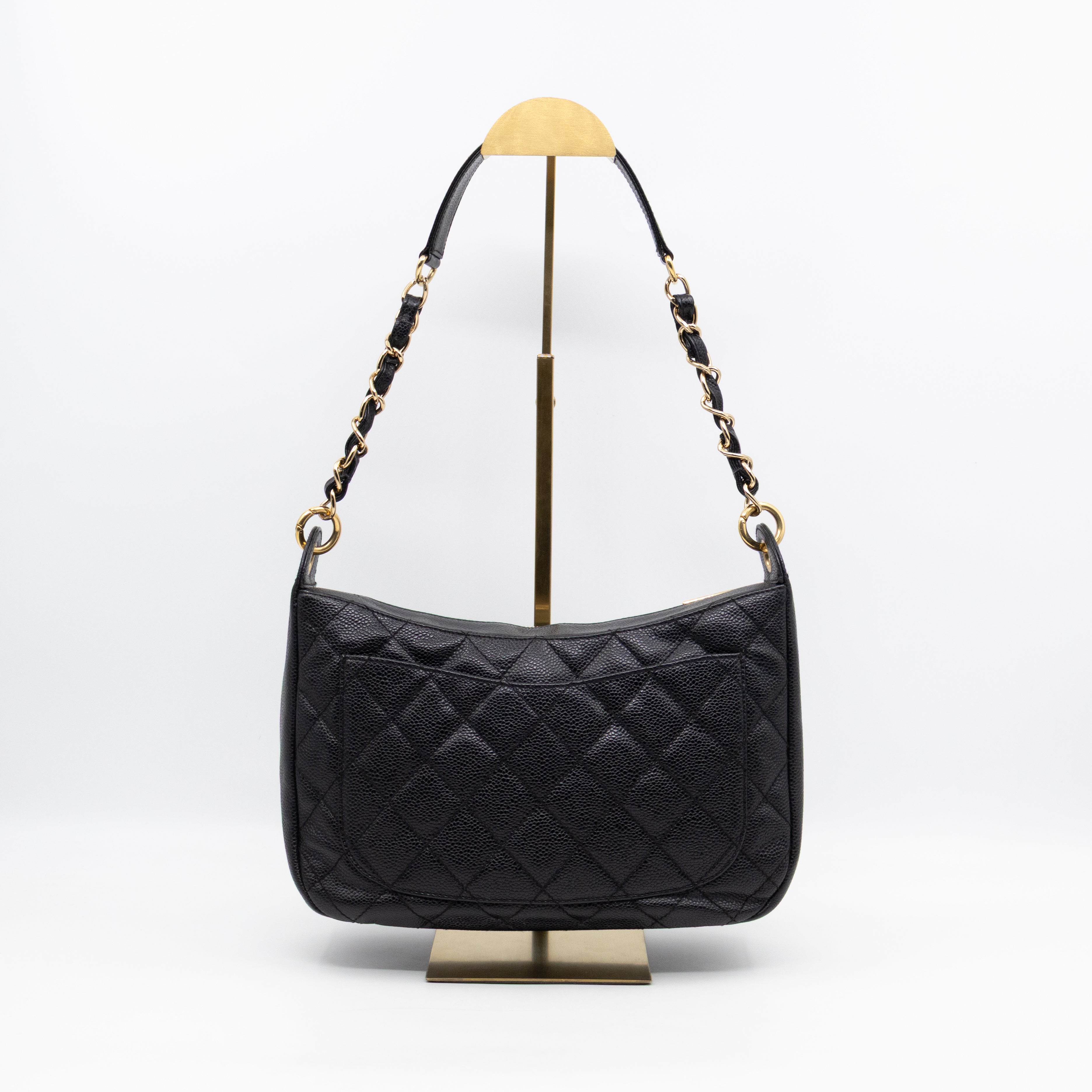 Timeless CC Half Moon Hobo Bag Black Caviar Leather