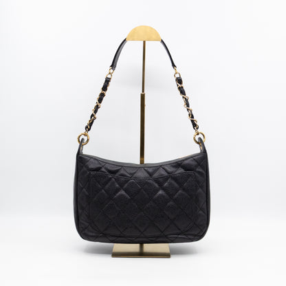 Timeless CC Half Moon Hobo Bag Black Caviar Leather