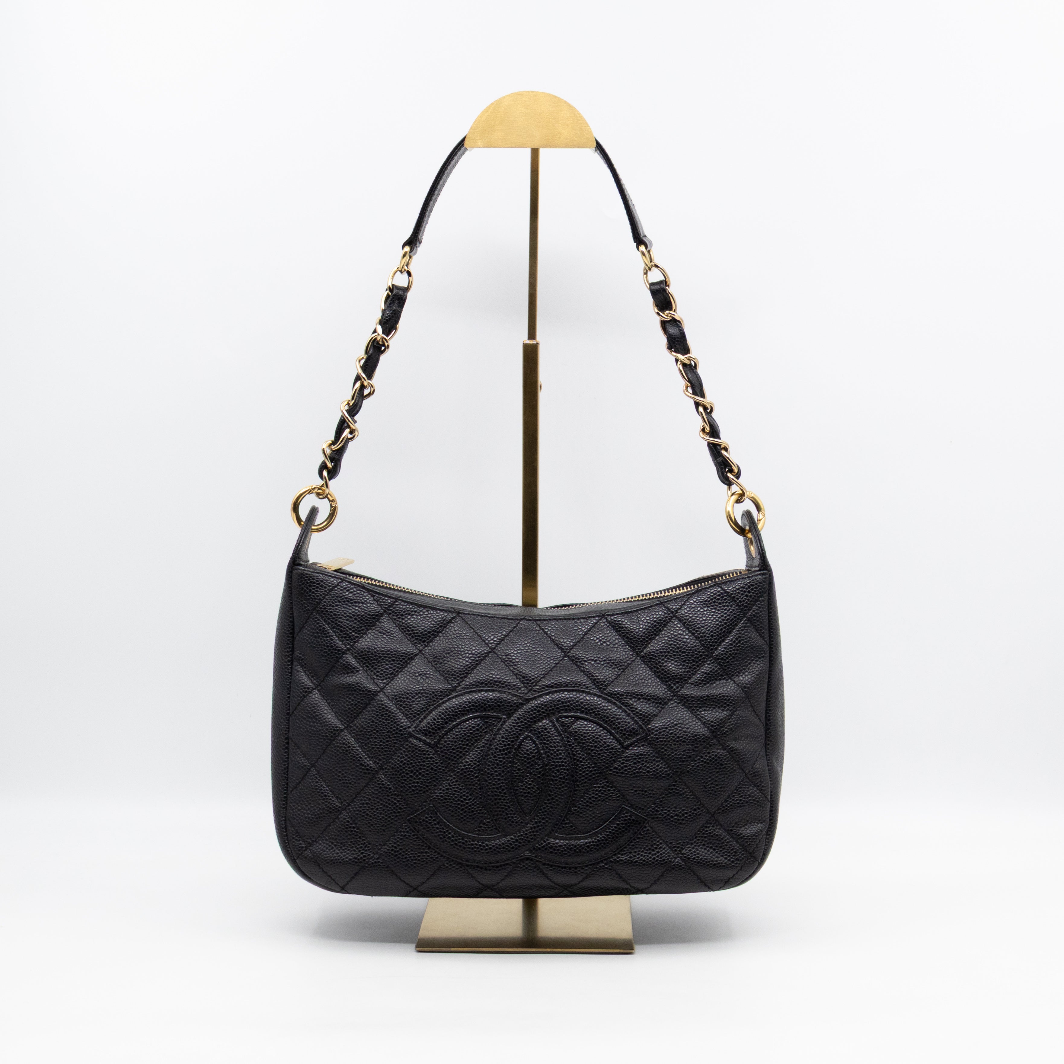 Timeless CC Half Moon Hobo Bag Black Caviar Leather