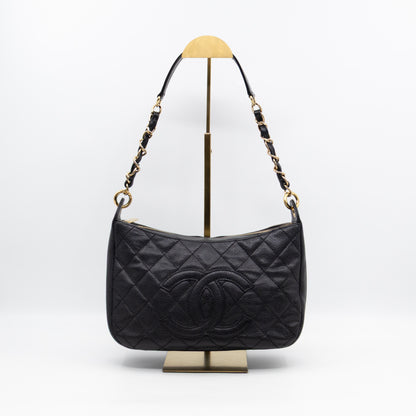 Timeless CC Half Moon Hobo Bag Black Caviar Leather