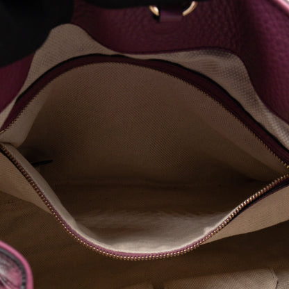 Soho Chain Tote Bag Purple Leather