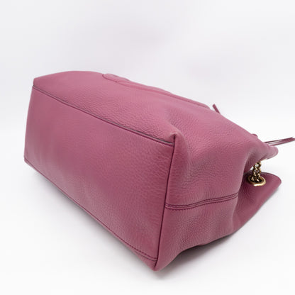 Soho Chain Tote Bag Purple Leather