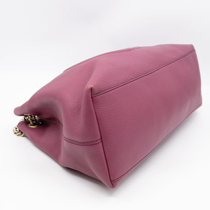 Soho Chain Tote Bag Purple Leather