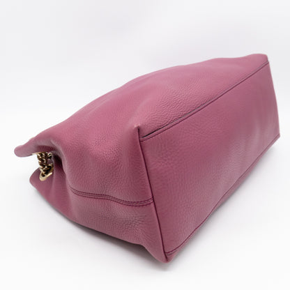 Soho Chain Tote Bag Purple Leather