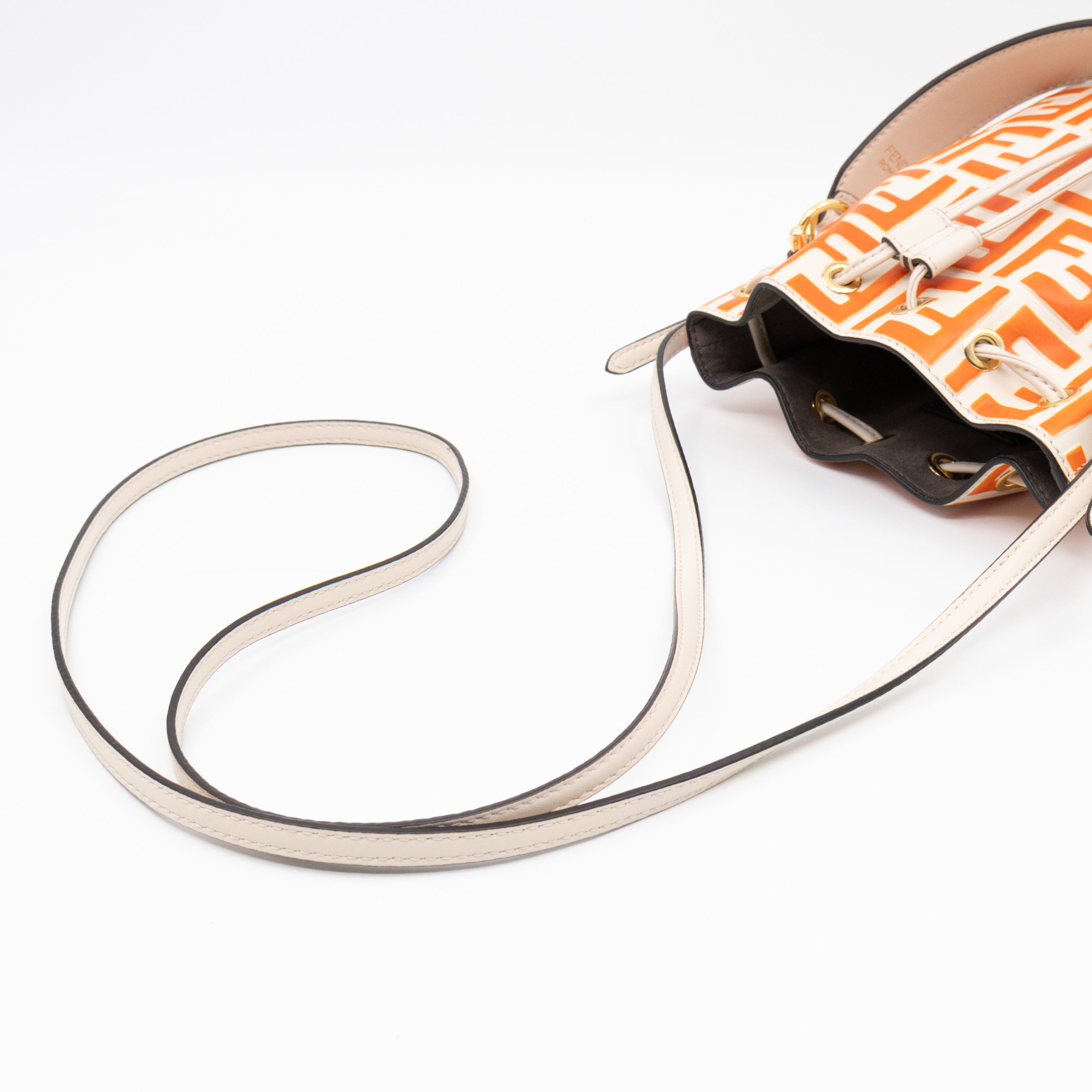 Mon Tresor Mini FF Orange & White Leather