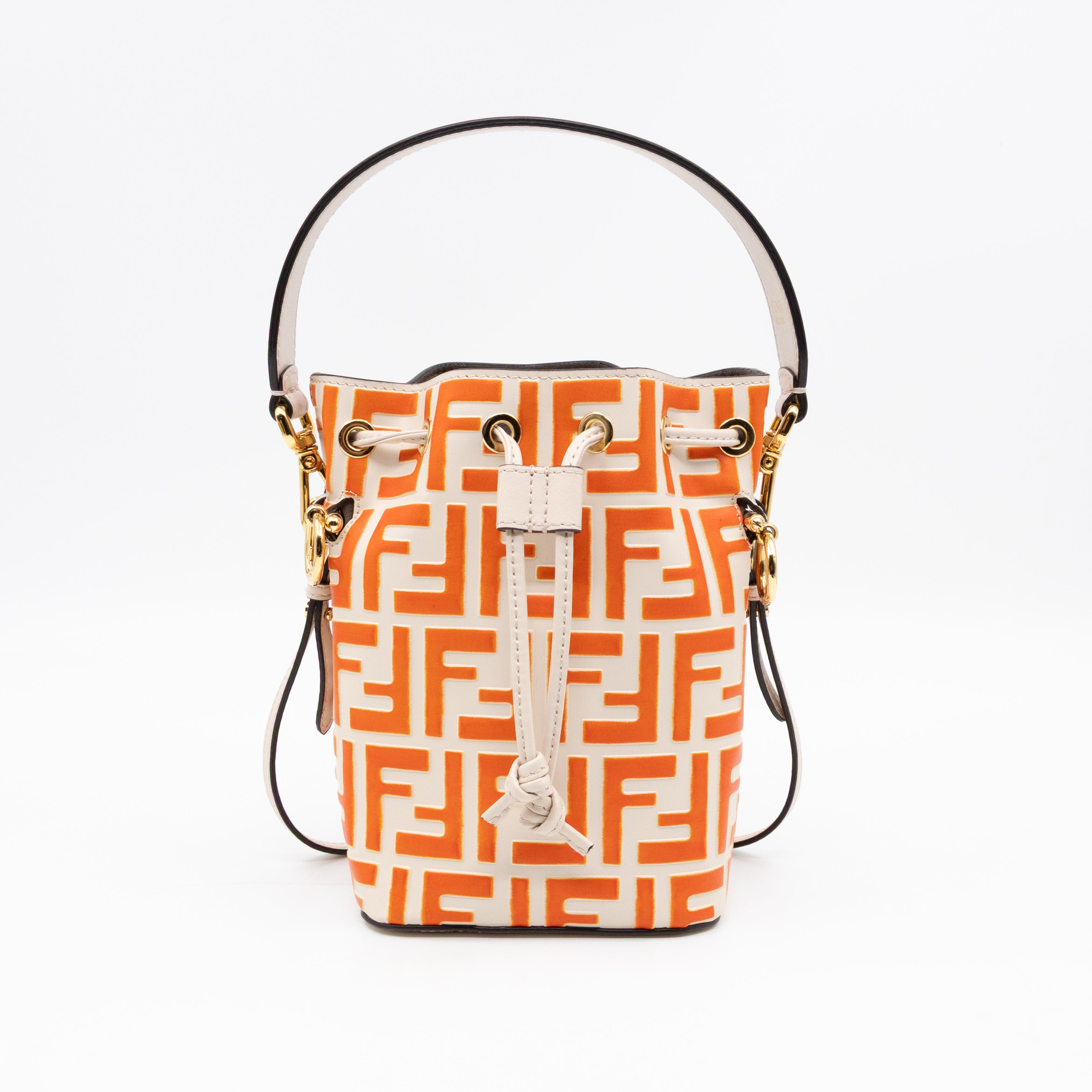 Mon Tresor Mini FF Orange & White Leather