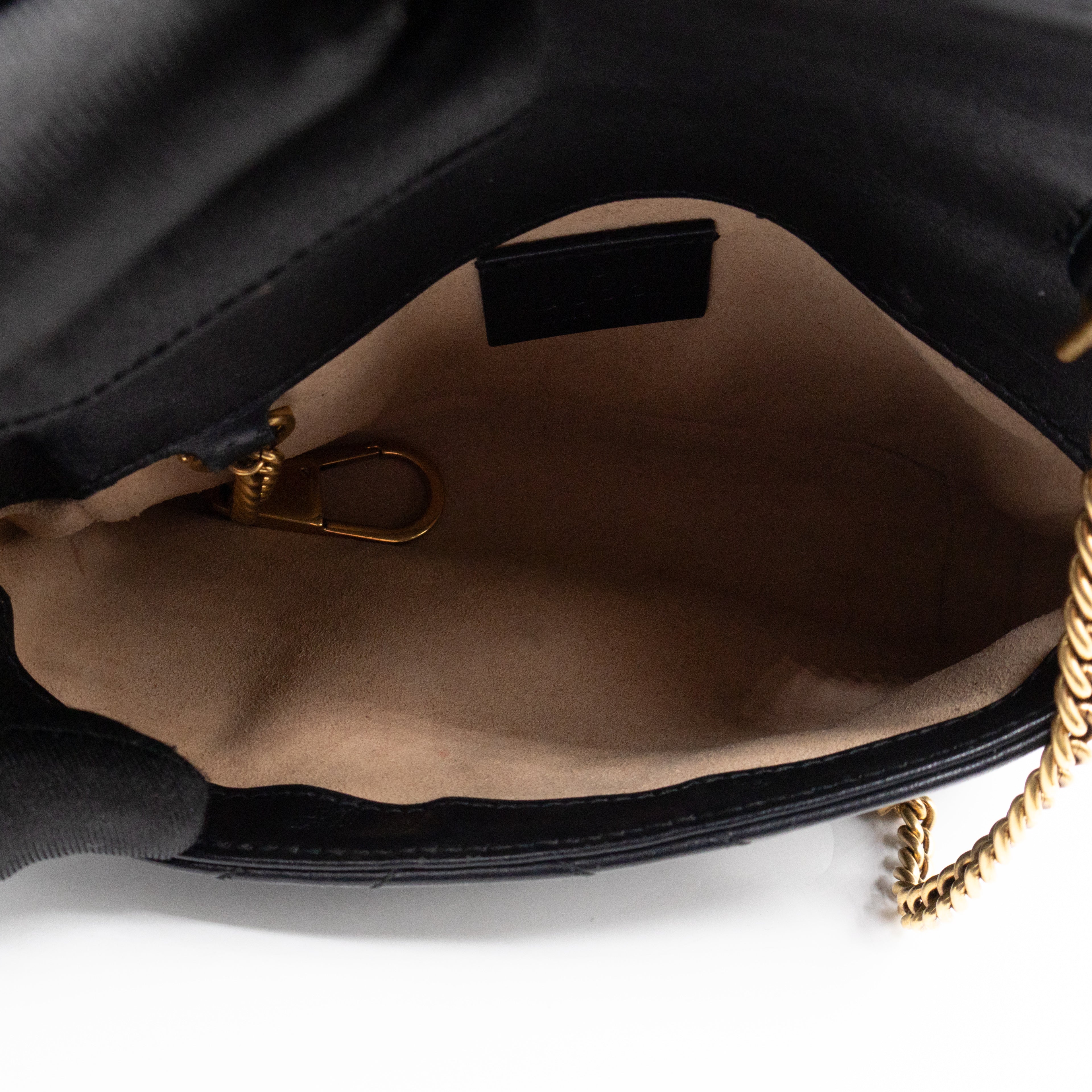 GG Marmont Super Mini Flap Bag Black Leather