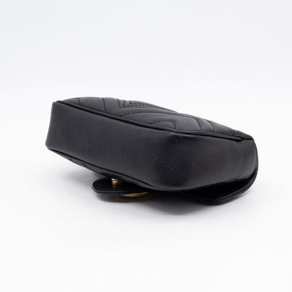 GG Marmont Super Mini Flap Bag Black Leather