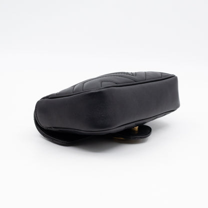 GG Marmont Super Mini Flap Bag Black Leather