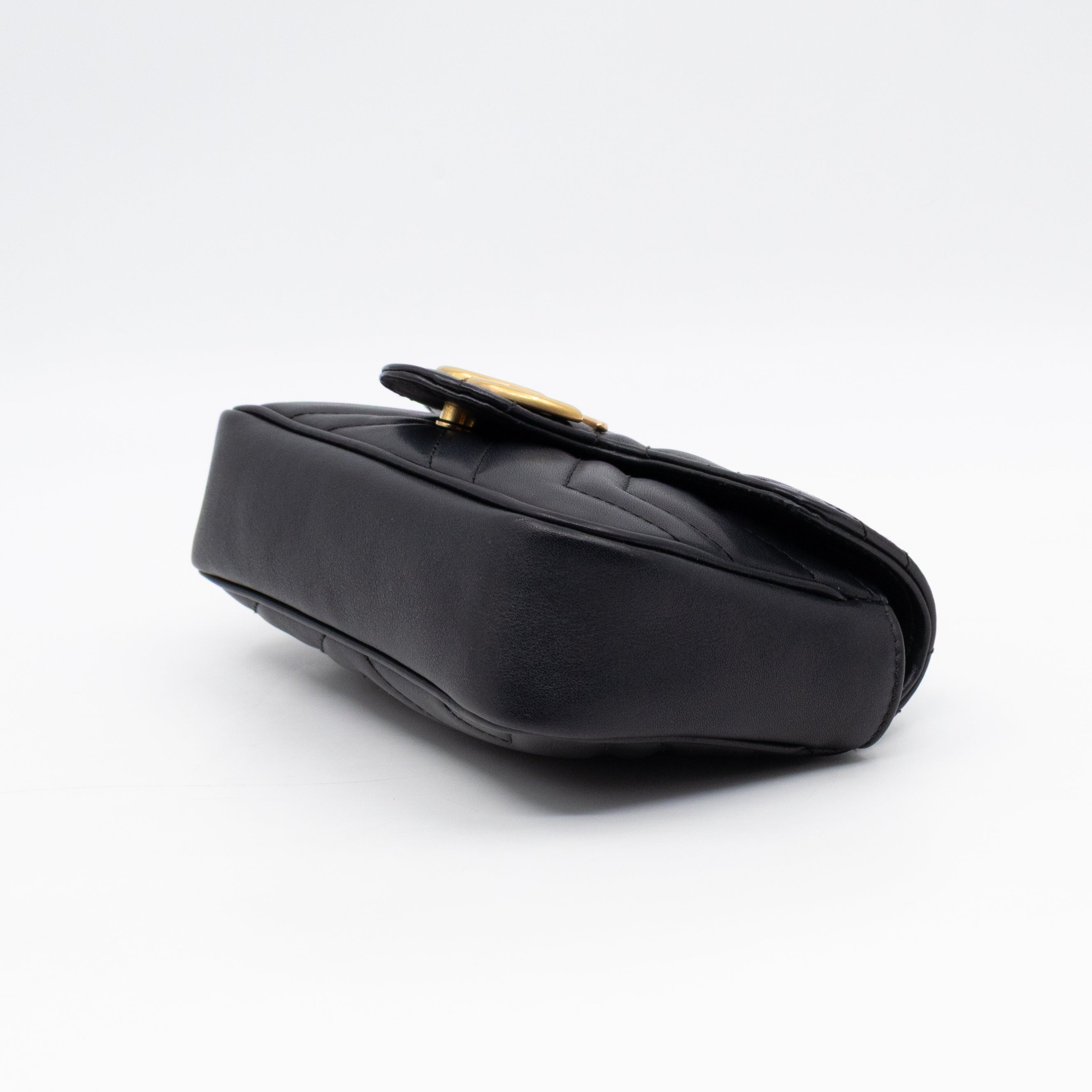 GG Marmont Super Mini Flap Bag Black Leather