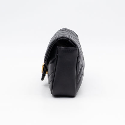 GG Marmont Super Mini Flap Bag Black Leather