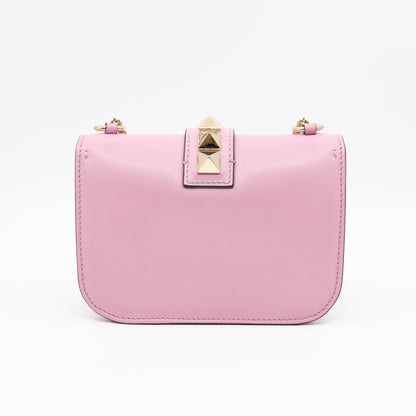 Small Glam Lock Rockstud Flap Bag Pink