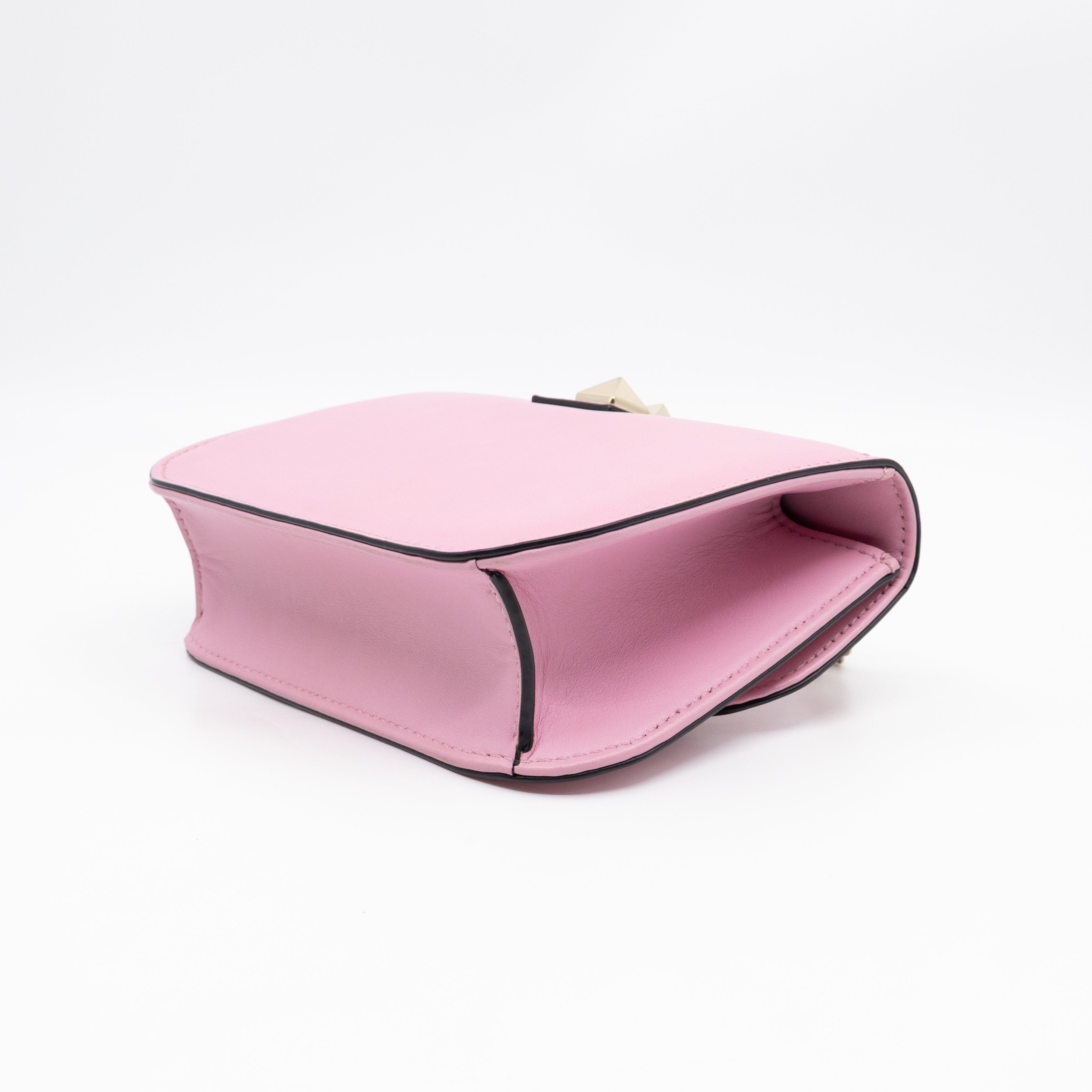 Small Glam Lock Rockstud Flap Bag Pink