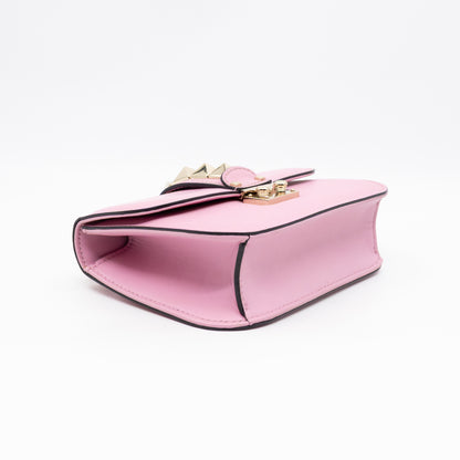 Small Glam Lock Rockstud Flap Bag Pink