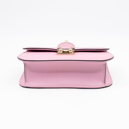 Small Glam Lock Rockstud Flap Bag Pink