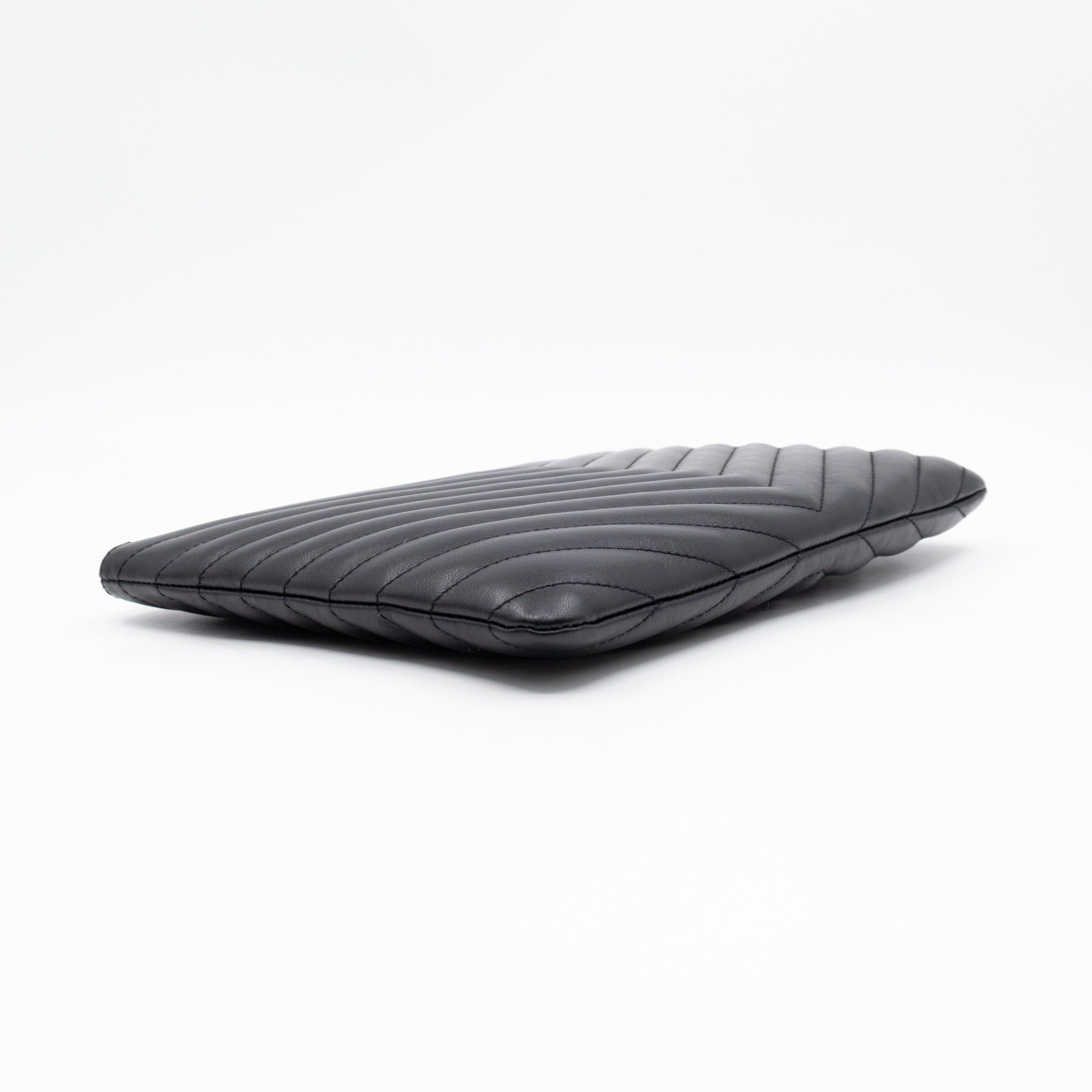 Cassandre Matelasse Pouch Black Leather